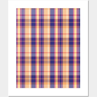 Sunset and Sunrise Aesthetic Conall 1 Hand Drawn Textured Plaid Pattern Posters and Art